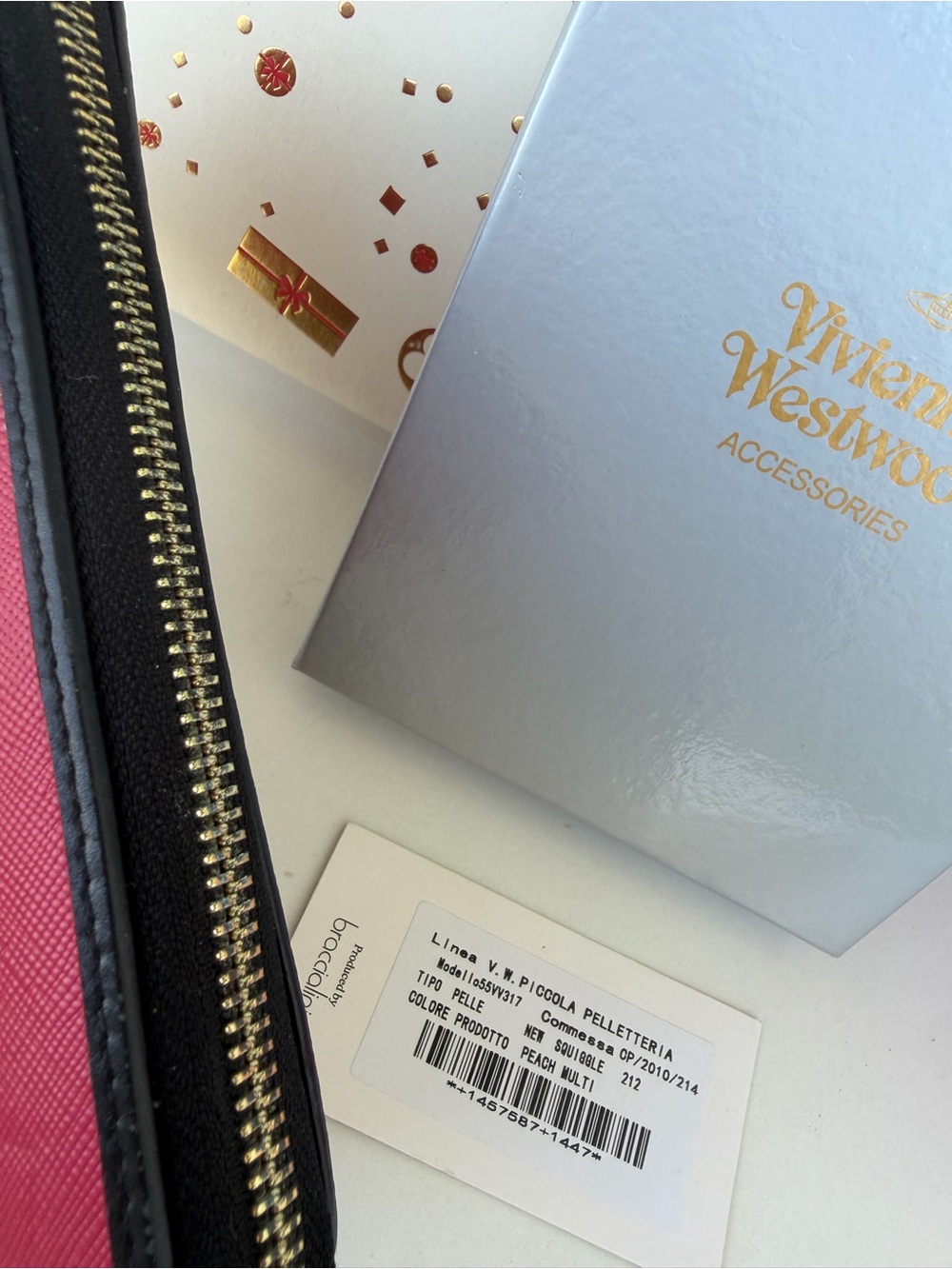 Vivienne Westwood Pink, White & Black Trim Colorblock Wallet - Picture 4 of 13